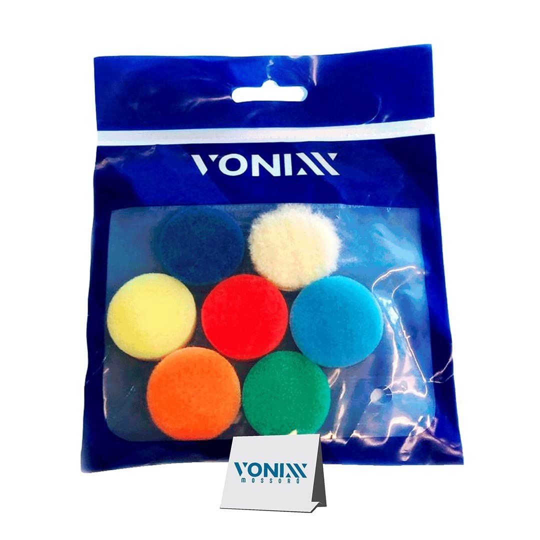 Kit 7 Boinas Vonixx 1" para Polimento Automotivo: Corte, Refino e Super Lustro