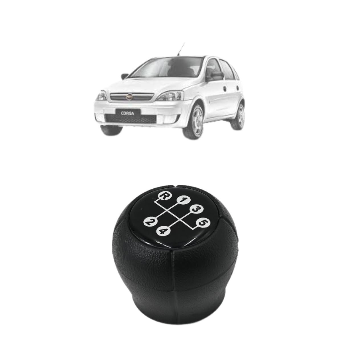 Manopla Bola de Câmbio Corsa 2000-2006 5 Marchas Resinado Preto - Upgrade Esportivo