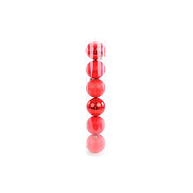Bola de Natal em Tubo Vermelho 4cm - Decore com Elegância