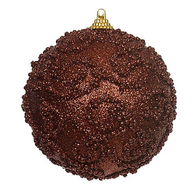 Bola Decorada de Natal Marrom com 2 Unidades – Ideal para Decoração Festiva