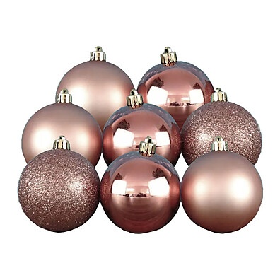 Bolas de Natal Rose Gold: Elegância em 8cm