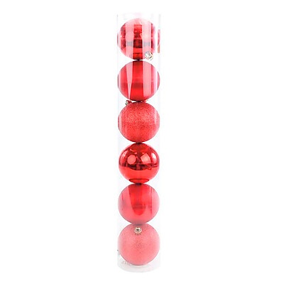 Bolas de Natal Vermelhas: Elegância em 6 Unidades