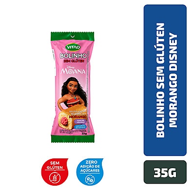 Bolinho Disney Sem Glúten Morango 35g: Sabor e Saúde!
