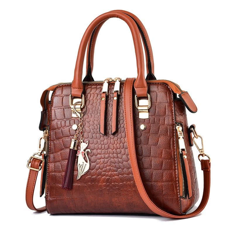 Bolsa de Couro Feminina Retro Crossbody Alta Qualidade e Capacidade