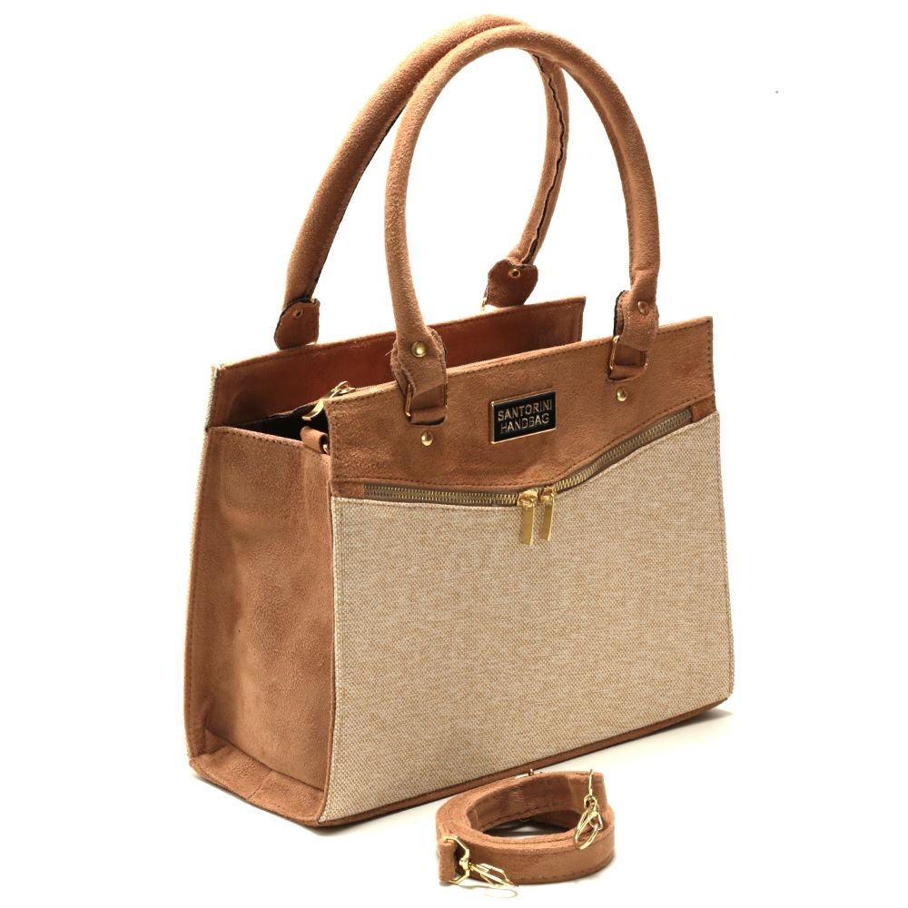 Bolsa Feminina Média Santorini: Estilo e Segurança com Zíper Interno e Externo