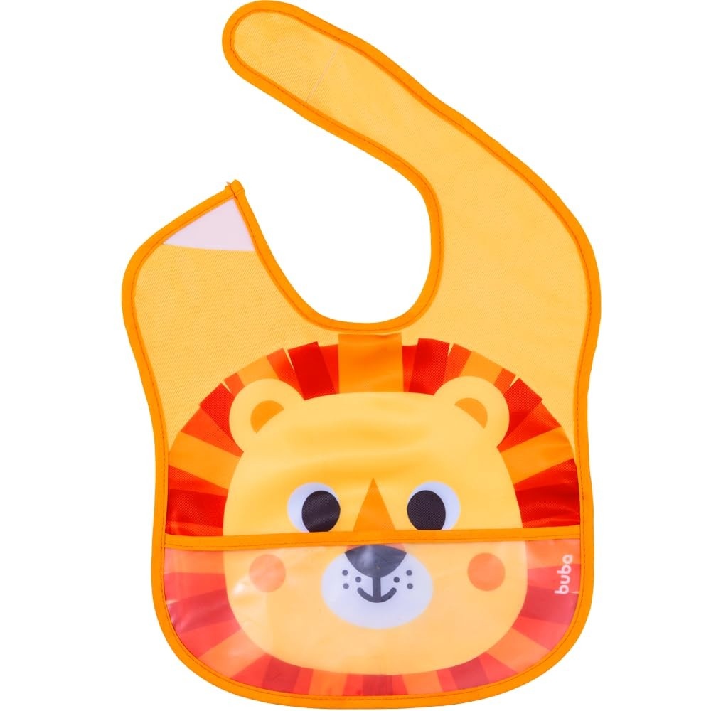 Babador Com Bolso Impermeável Bubazoo Leão da Buba - Seguro, Prático e Estiloso