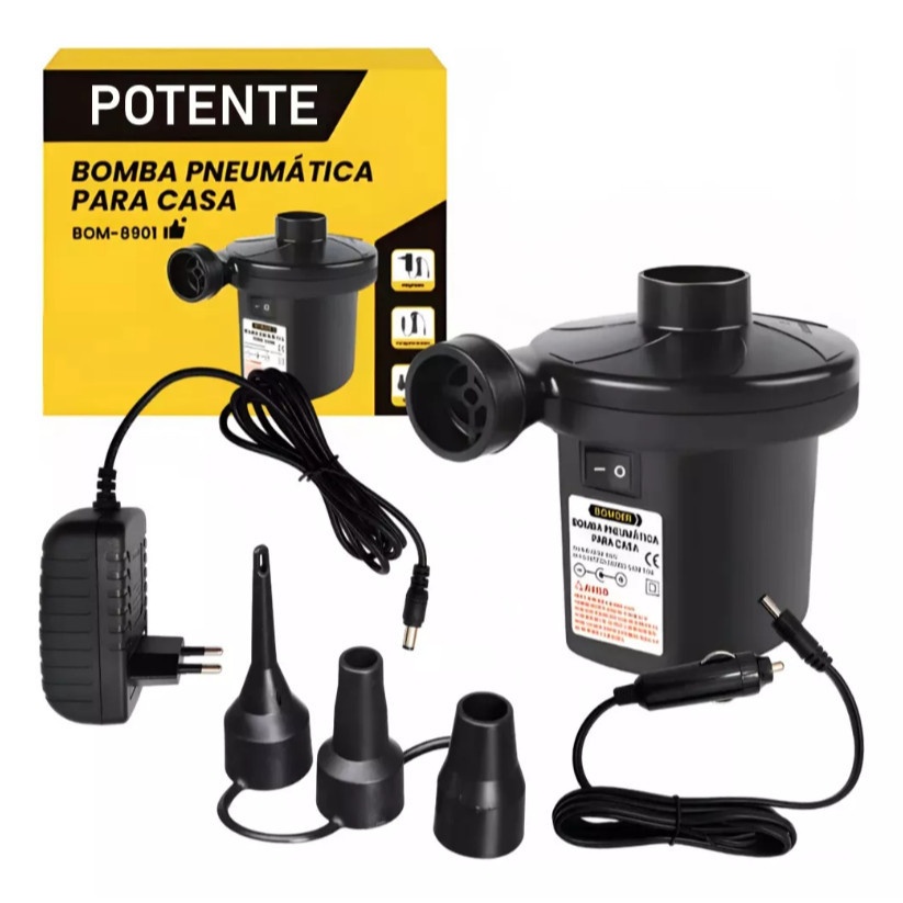 Bomba de Ar Elétrica: Infla e Desinfla Rápido!
