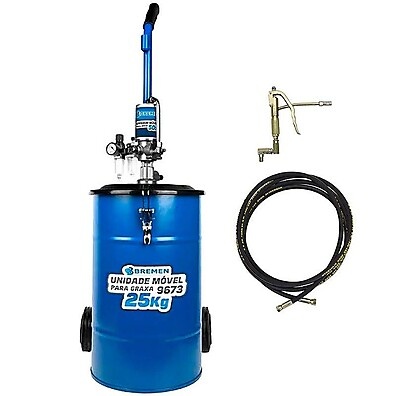 Bomba de Graxa Pneumática 25KG com Rodas – BREMEN 9673