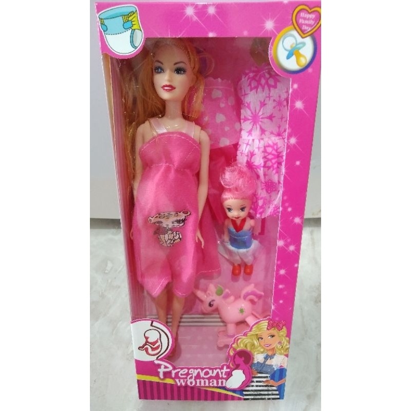 Boneca Grávida Linda: Bebê na Barriga + Acessórios!