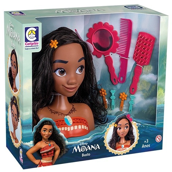 Boneca Moana Busto Cotiplas: Crie Penteados Incríveis!