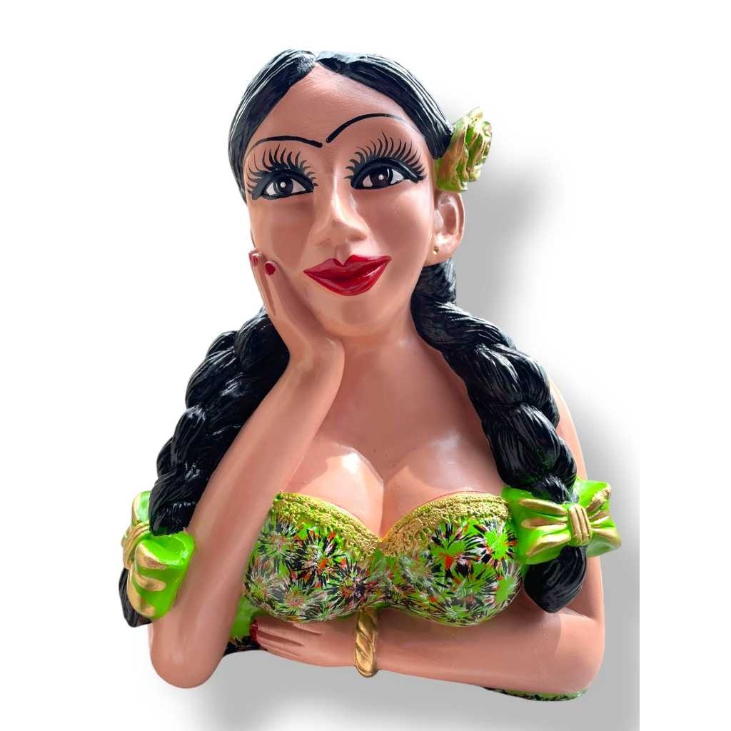 Boneca Namoradeira de Gesso para Janela e Jardim