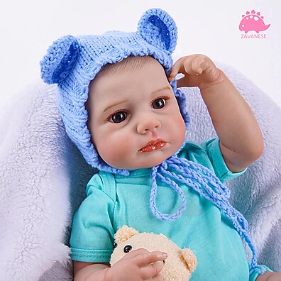 Boneca Reborn Ursinho Azul: Realismo e Fofura!