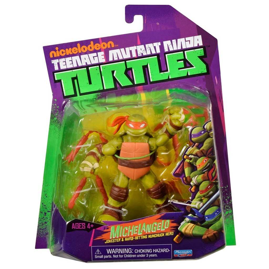 Boneco Michelangelo Tartarugas Ninja Clássico com Acessório