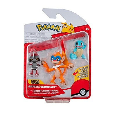 Bonecos Pokémon: Pawniard, Monferno e Squirtle