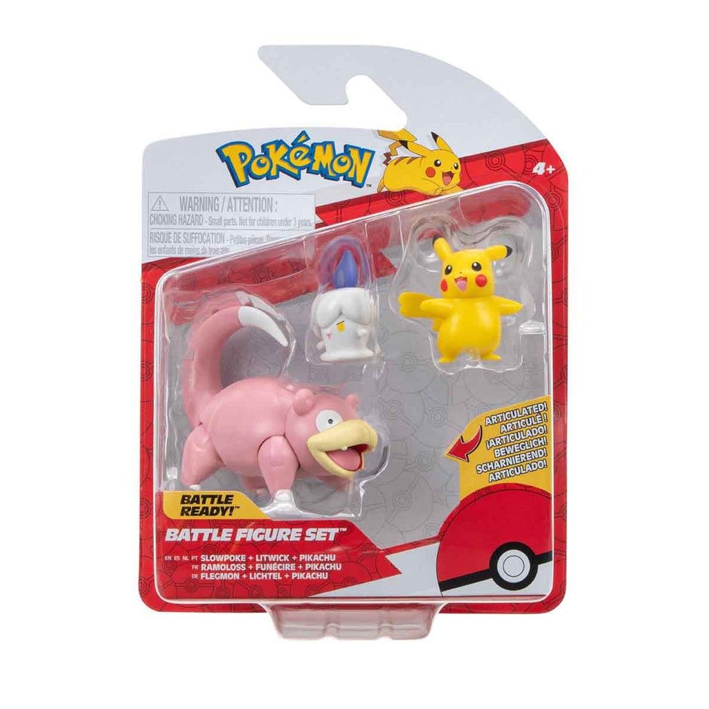 Bonecos Pokémon: Slowpoke, Litwick e Pikachu!