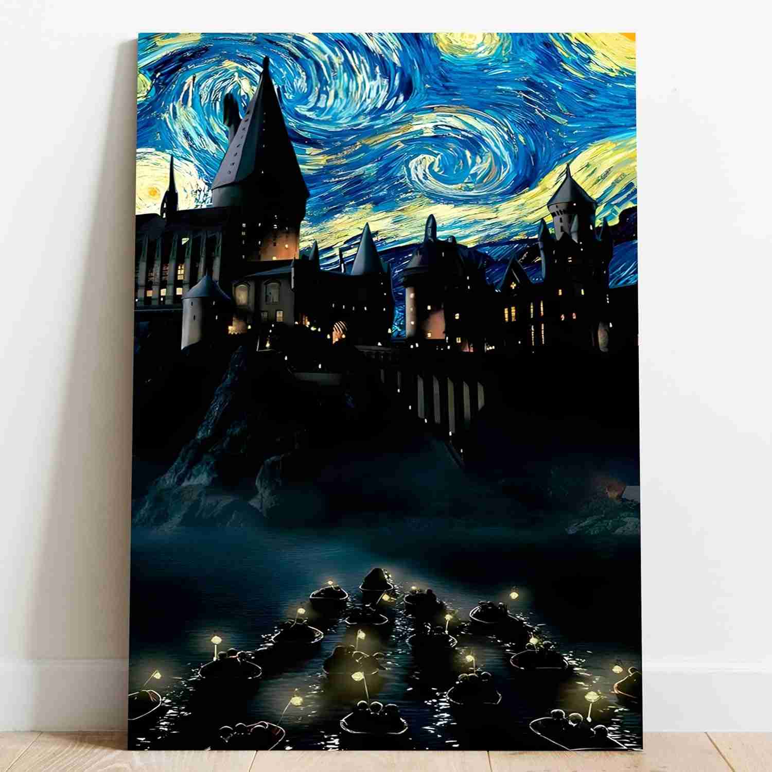 Tela com Borda Infinita - Noite Estrelada Harry Potter | Decoração Moderna 100x60cm