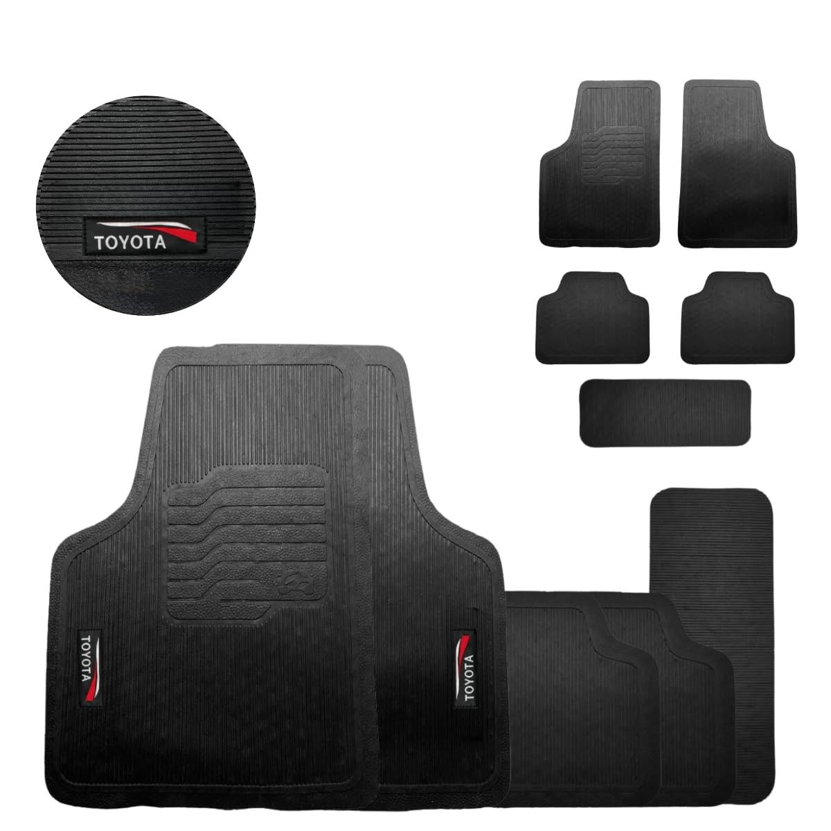 Jogo de Tapetes de Borracha Premium para Corolla 2003-2008 com Logo Bordado - 5 Peças