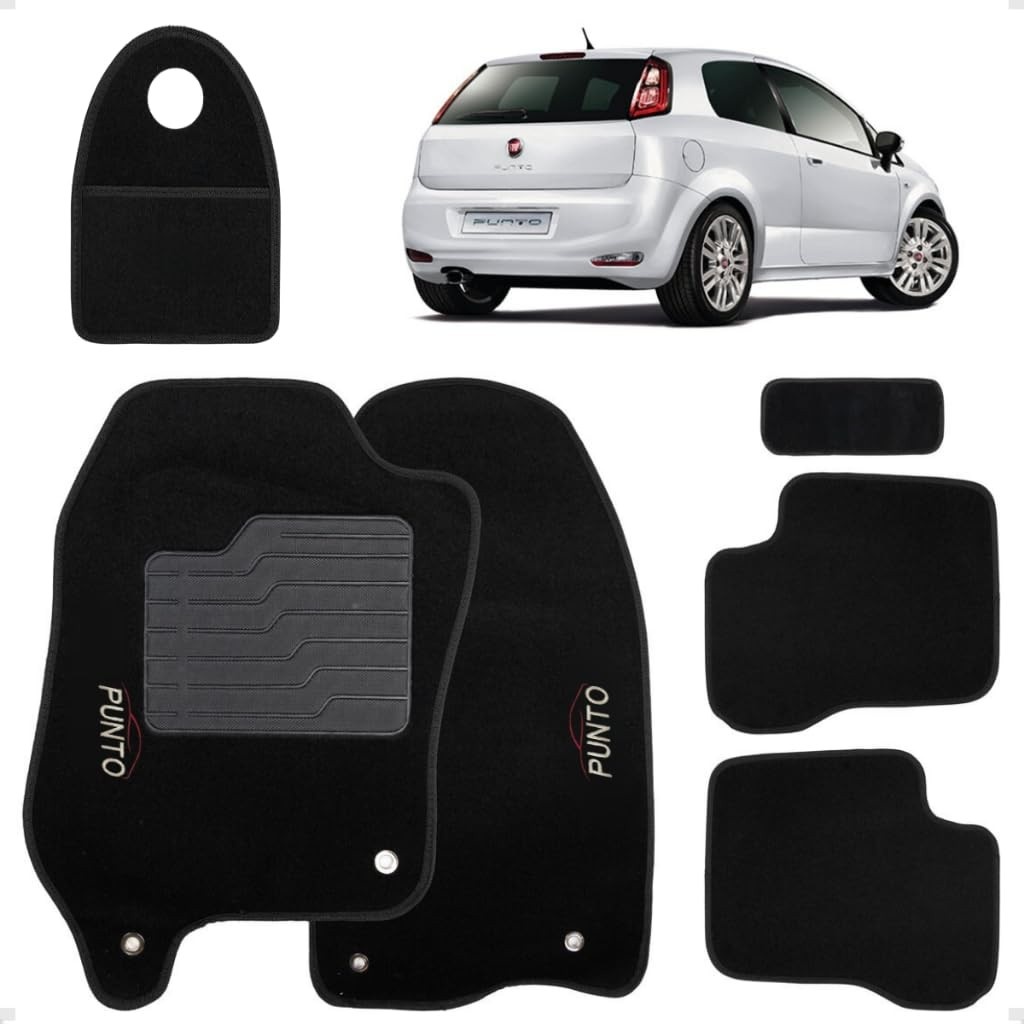 Jogo de Tapetes Carpete Bordado Premium para Fiat Punto (2012-2015) - Proteção e Estilo