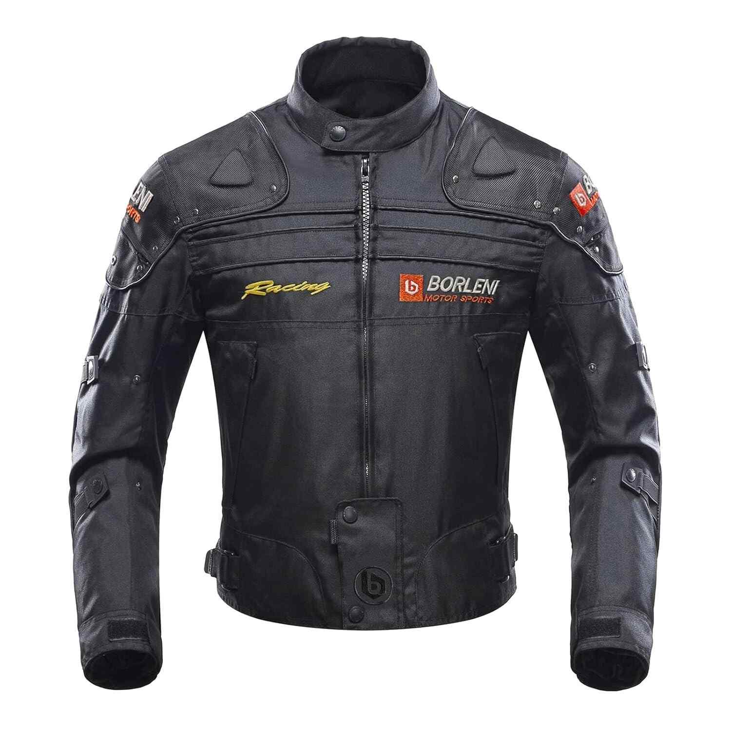 BORLENI Jaqueta de motocicleta Jaqueta de motocicleta, à prova de vento, equipamento de proteção de corpo inteiro, armadura CE para todas as estações