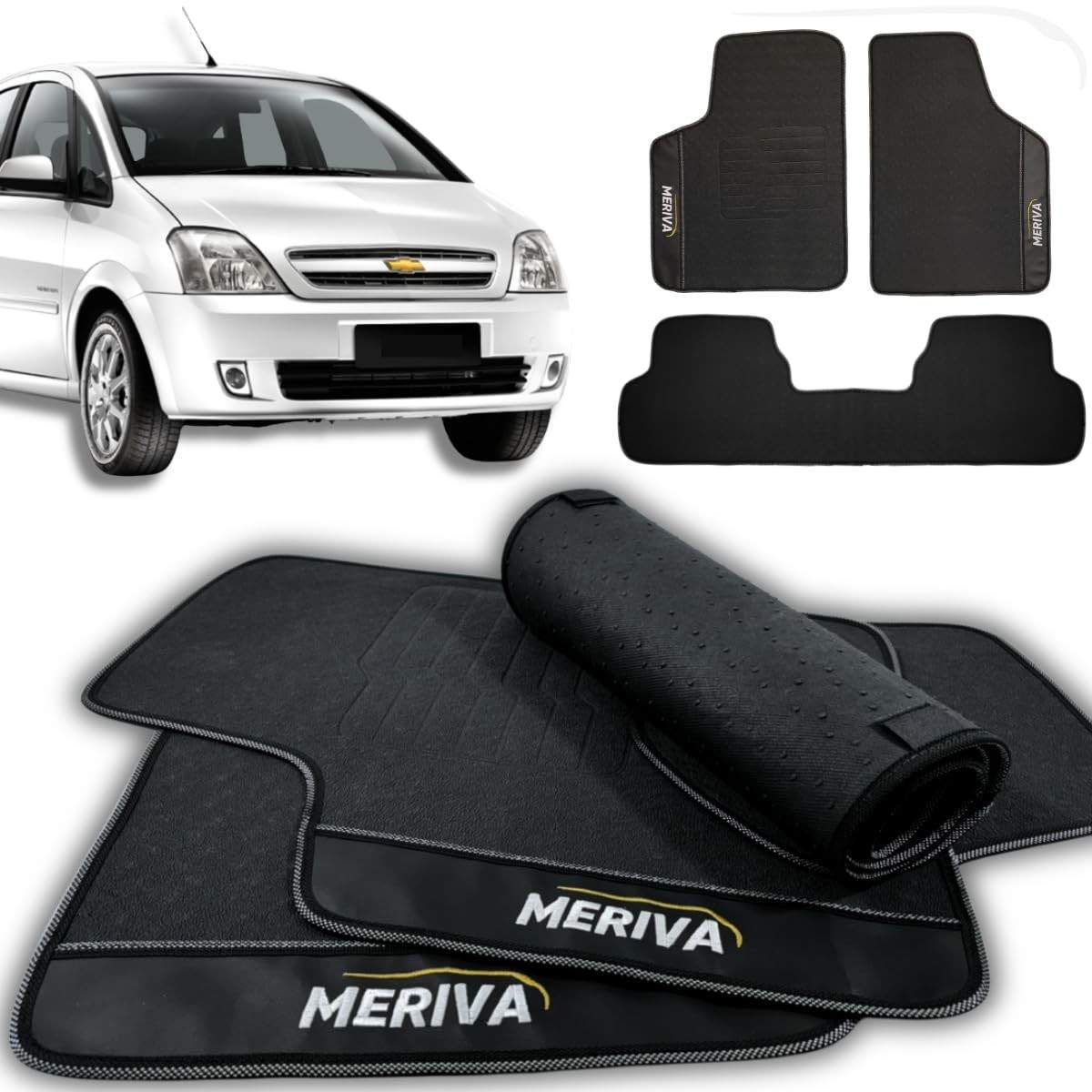 Tapete Borracha Personalizado Meriva 2002-2012 - Proteção e Estilo para Seu Carro