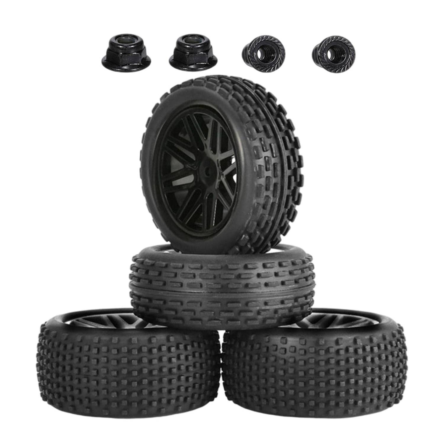 Pneus Off-Road Supermacios 1/10: Tração Imbatível em Borracha (Pacote com 4)