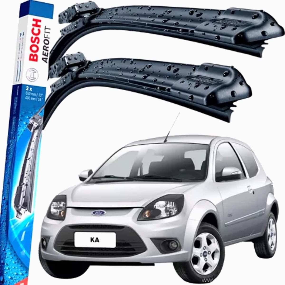 Par de Palhetas Limpador Parabrisa Bosch SD1 Ford Ka 2010-2014