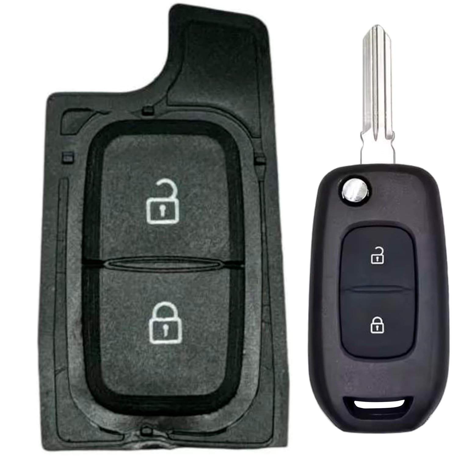 Capa Botão Borracha Chave Canivete 2 Botões Kwid Duster Sandero Logan - Reparo Essencial