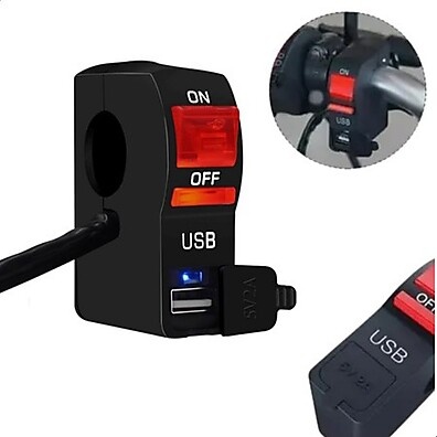 Botão Liga/Desliga com USB para Moto – Carregue e Controle na Viagem