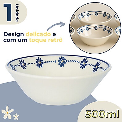 Bowl 500ml Margaridas Oxford: Elegância à Mesa!