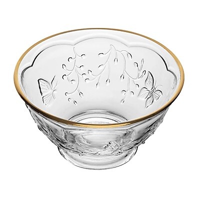 Bowl Lyor New Butterfly: Elegância em Cristal com Fio de Ouro