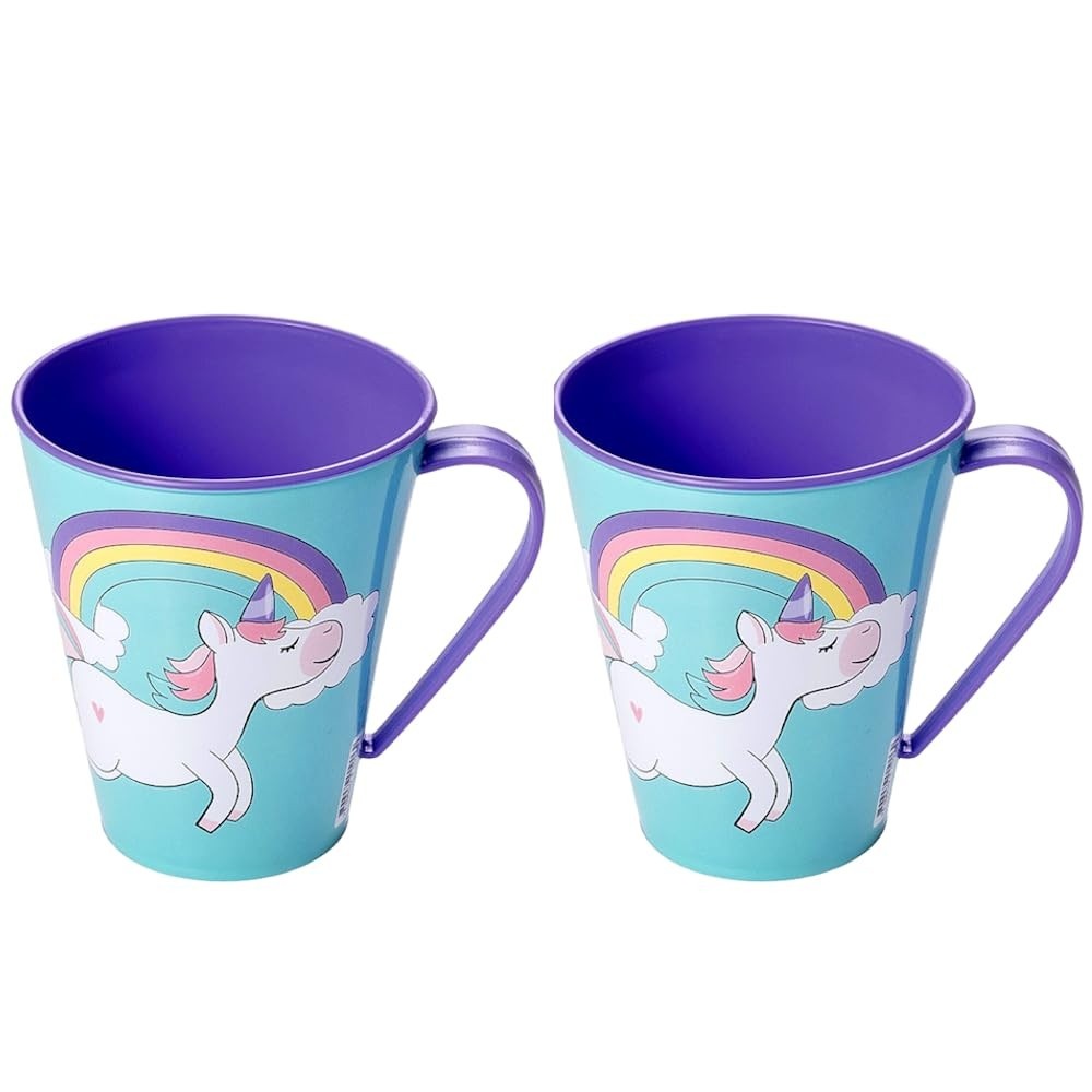 Kit 2 Canecas Unicórnio com Alça 360ml - Infantil BPA Free | Presente Ideal para Festas e Lembranças