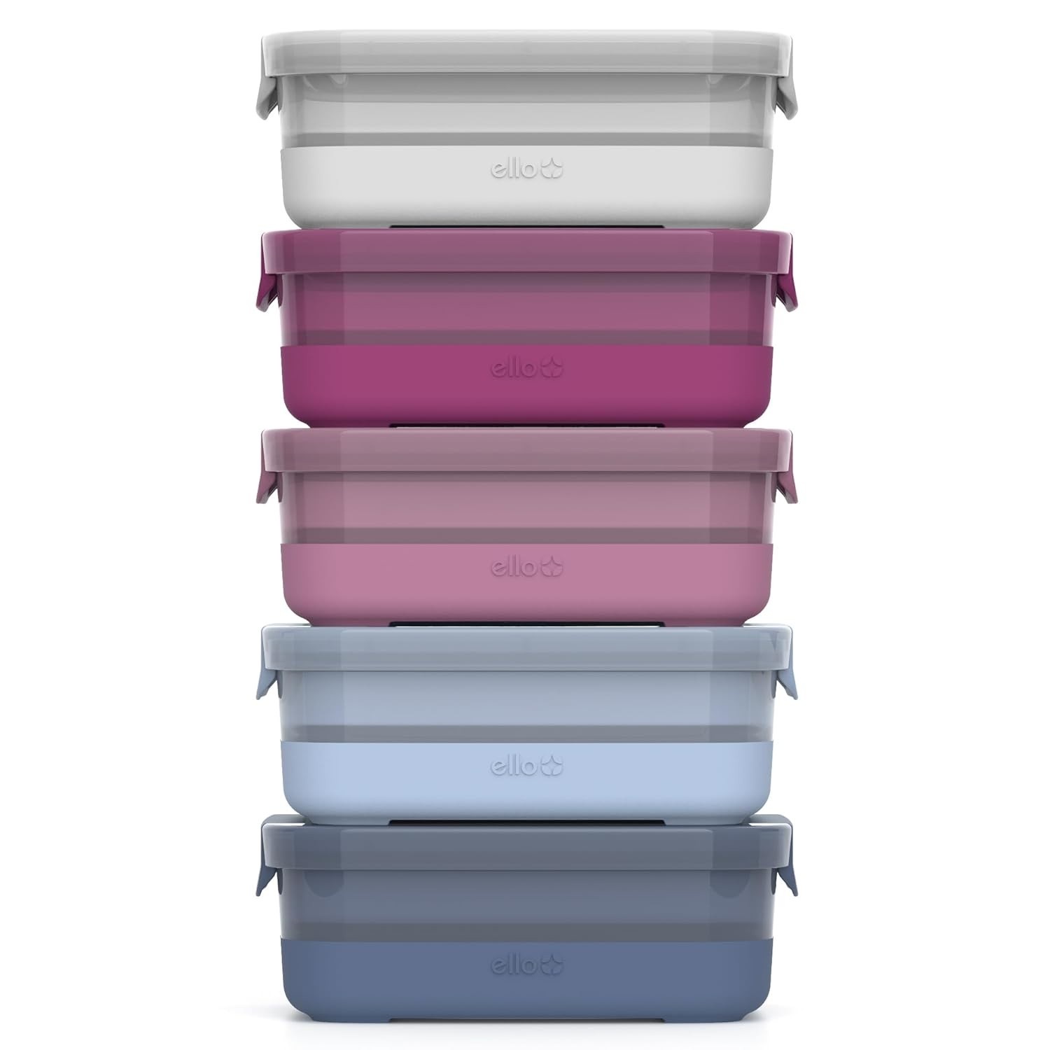 Ello 10 Peças - Kit de Contêineres para Meal Prep BPA-Free com Tampa Herética e Silicone