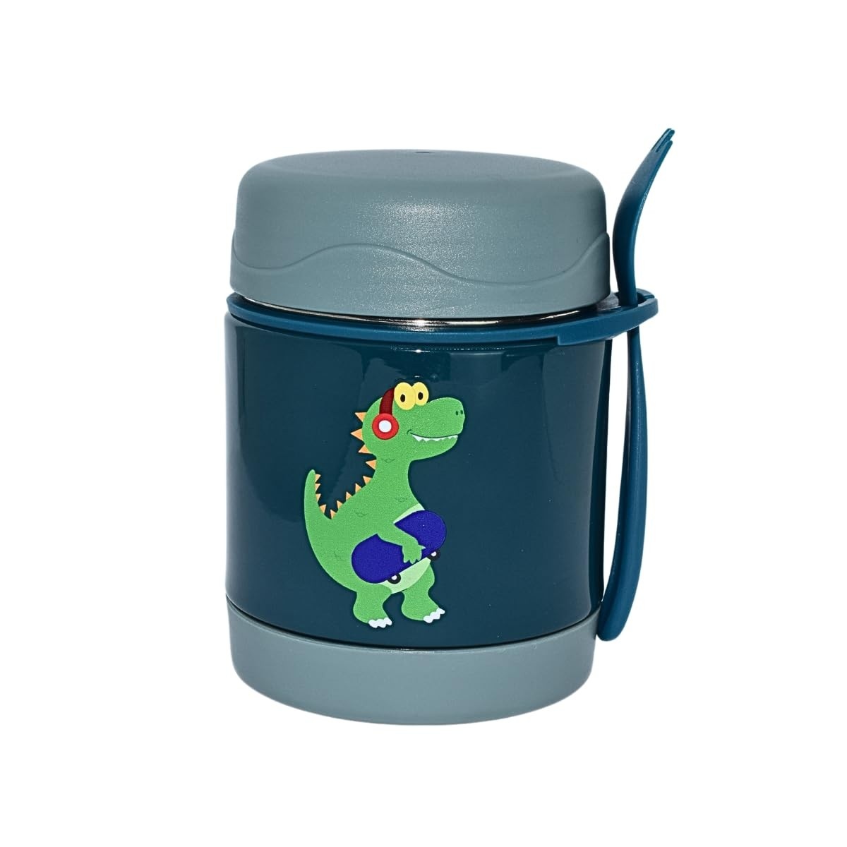 Pote Térmico Infantil 320ml com Garfo de Bambu - Aço Inox Seguro e Livre de BPA