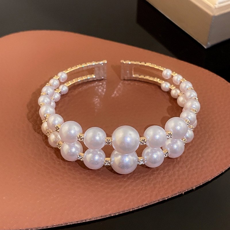 Bracelete de Pérola Simulado Dupla Camada para Festas
