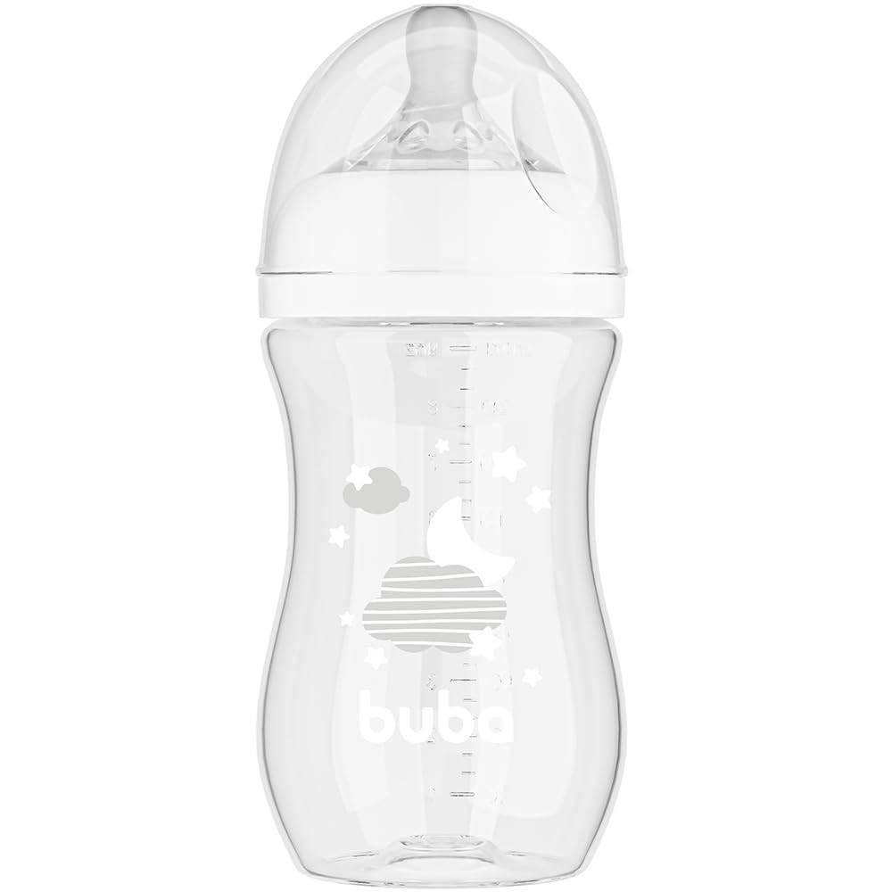 Mamadeira Buba Easy Flow Nuvem Branca 270ml - Anticólica e Livre de BPA