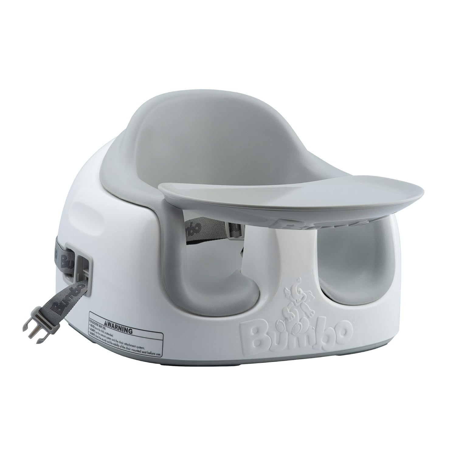 Bumbo Multi Assento Cinza com Base Branca - Conforto e Segurança para Bebês
