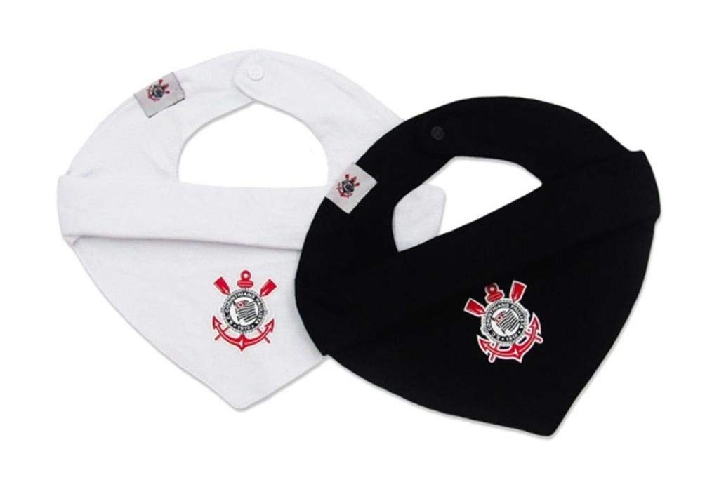 Kit Babador Bandana Corinthians Preto e Branco - Oficial Torcedor