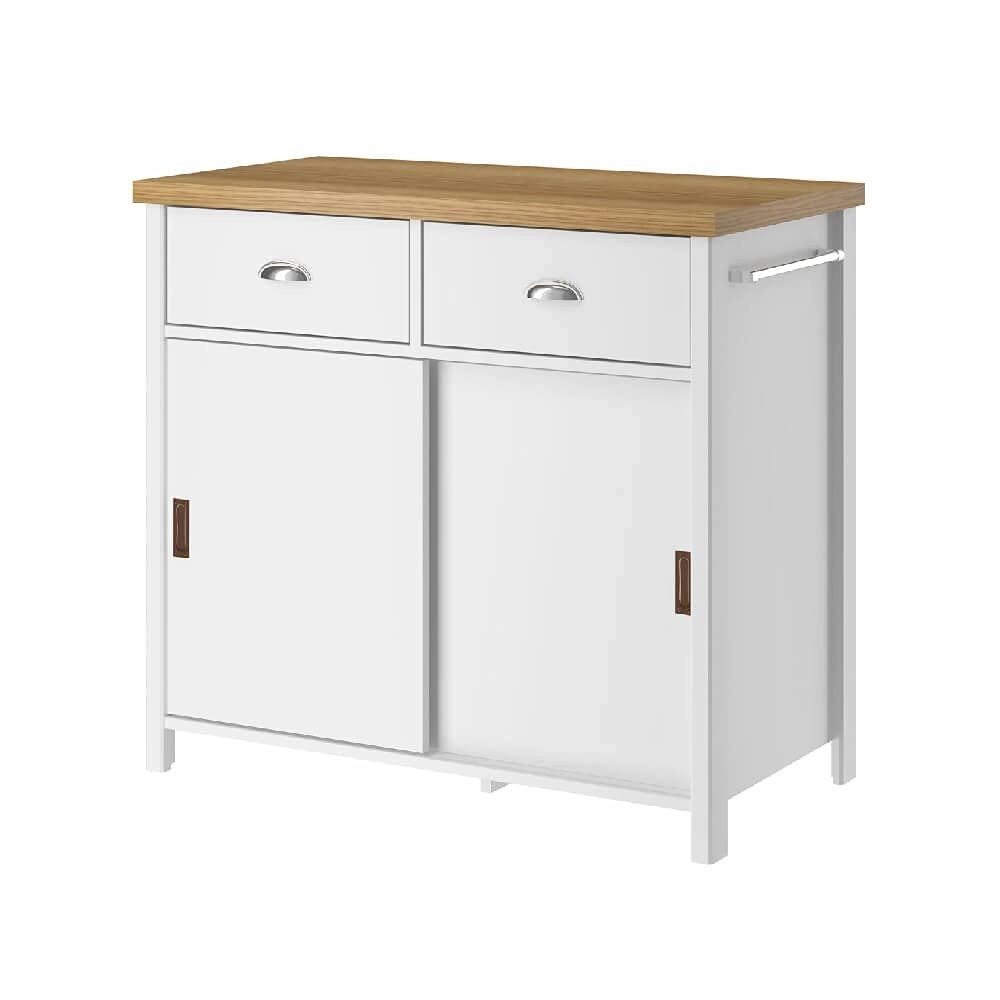 Aparador Buffet Ditália 2 Gavetas 2 Portas Branco - Design Moderno e Resistente