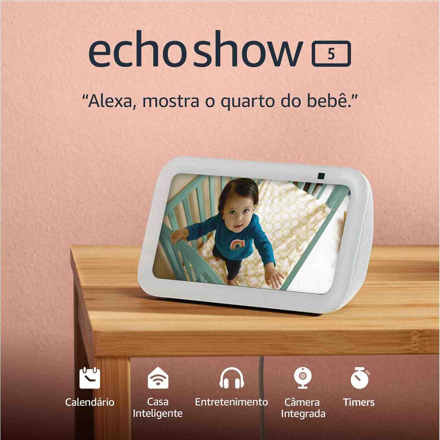 Echo Show 5 (2ª Geração) - Smart Display com Alexa e Som Potente | Branco