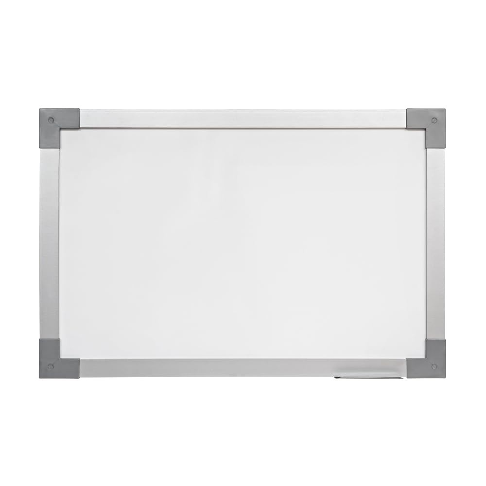 Quadro Branco com Moldura em MDF Revestido Alumínio Soft Prime STALO 180x90 - Superfície Brilhante e Design Moderno
