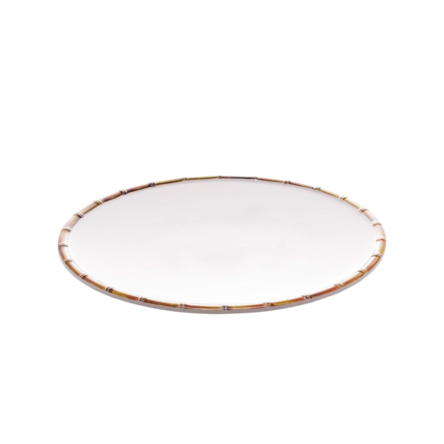 WOLFF Prato Raso em Melamina Bambu Branco 27cm - Elegância e Durabilidade para sua Mesa