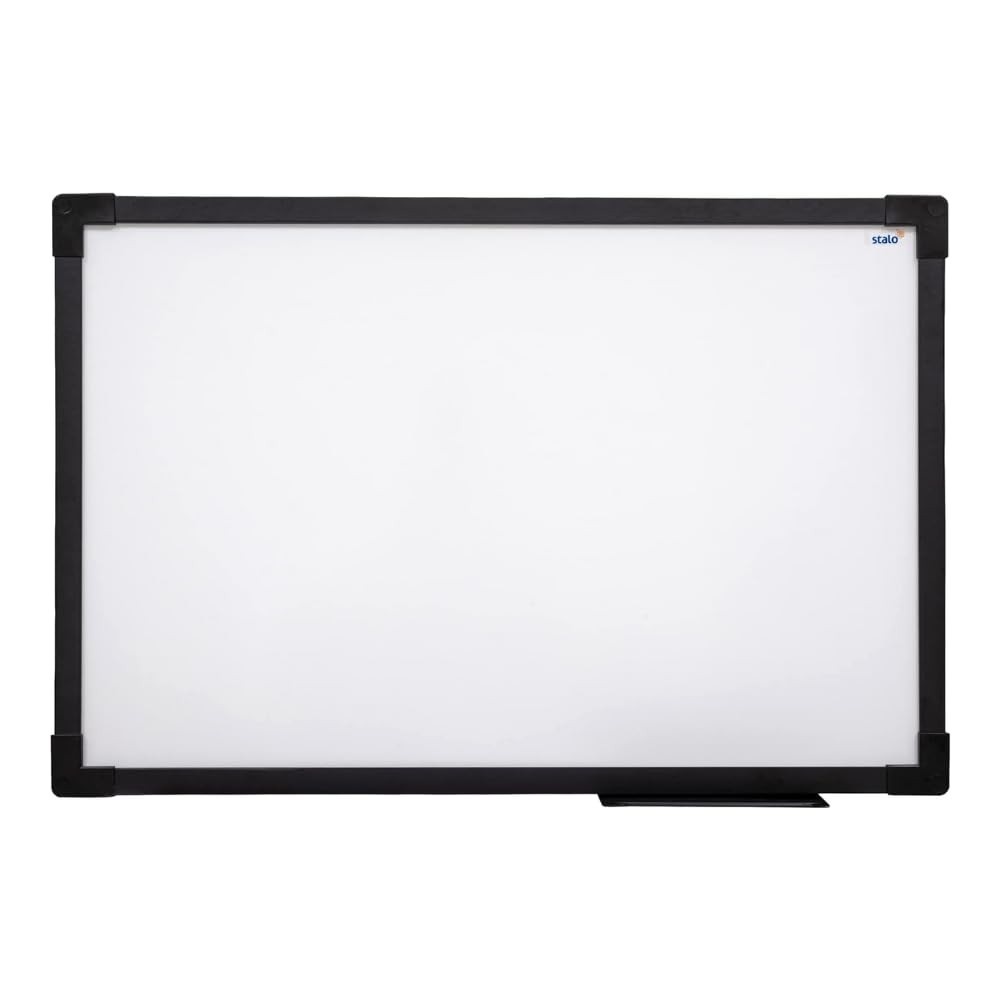 Quadro Branco UV com Moldura MDF Revestido Preto Soft STALO 60x40 - Moderno e Funcional para Escritório e Casa
