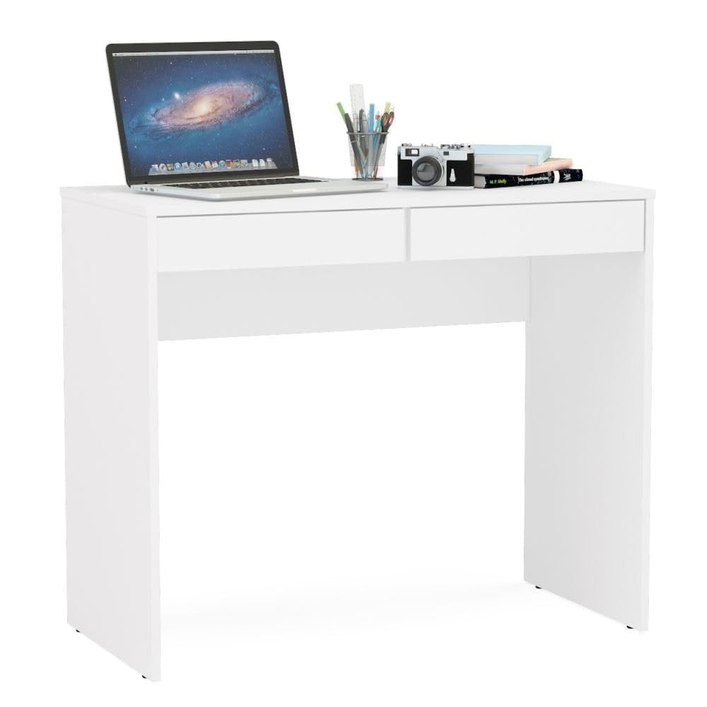 Escrivaninha Tijuca com 2 Gavetas Branco Politorno – Moderna, Funcional e Elegante