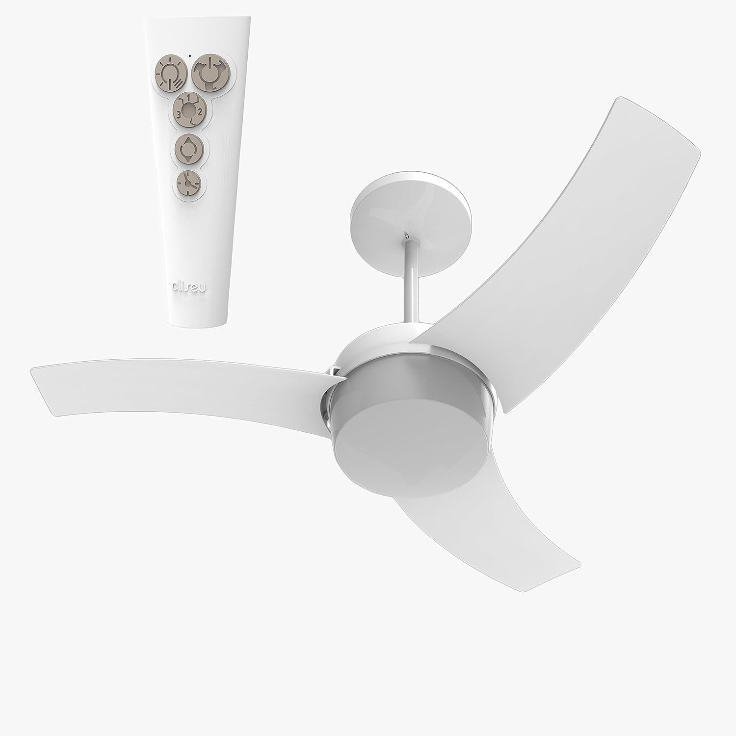 Aliseu Ventilador de Teto Wave Branco 127V com Controle Remoto – Potente, Silencioso e com Iluminação