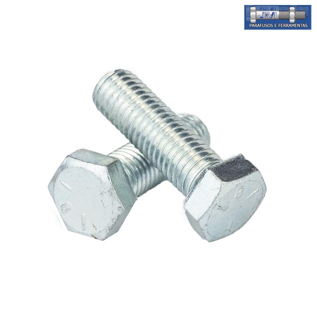 Parafuso Sextavado M6 x 20 com 100 Unidades – Zincado Branco