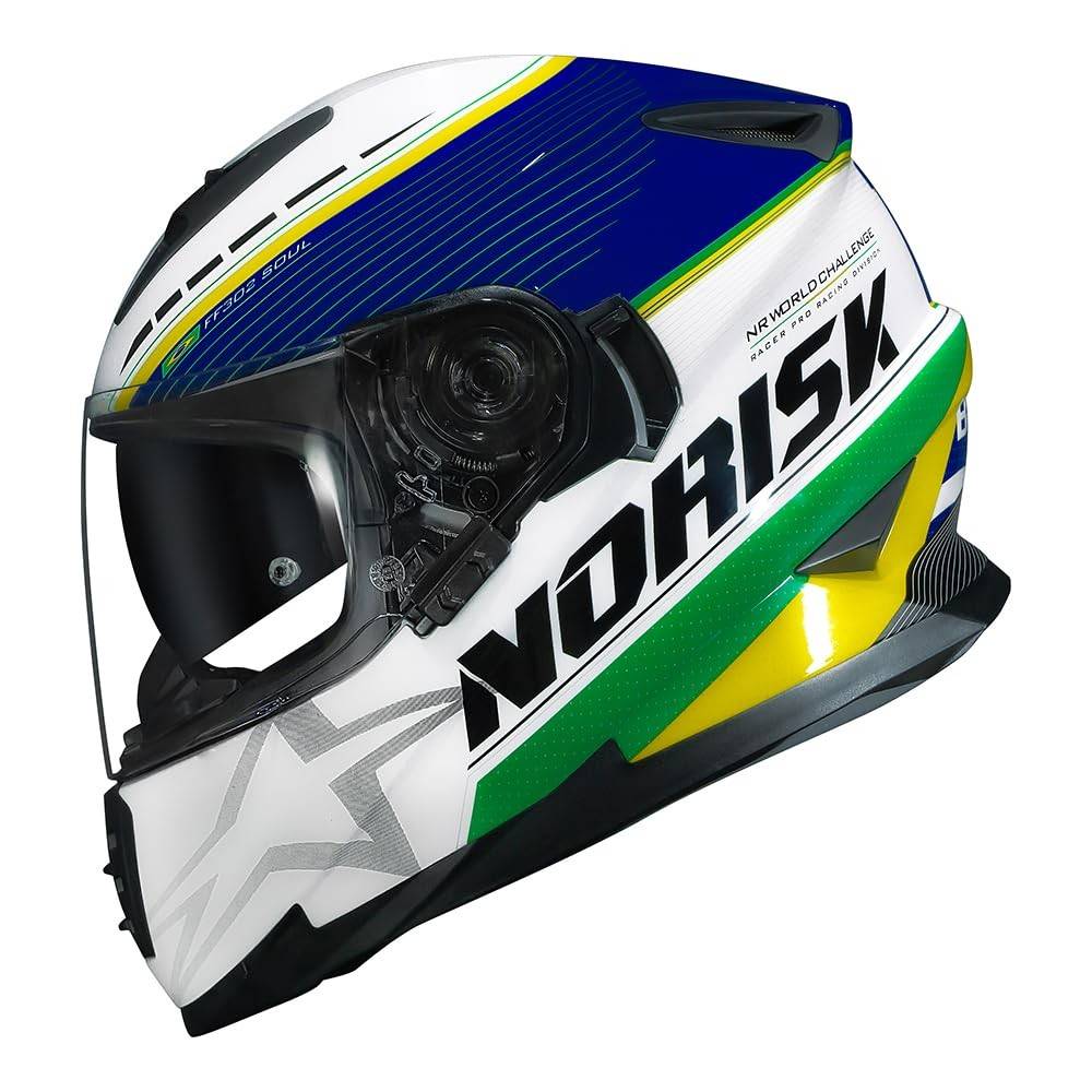 Capacete Norisk FF302 Grand Prix Brasil - Segurança e Estilo para Sua Pilotagem (Tam. 62/XL)