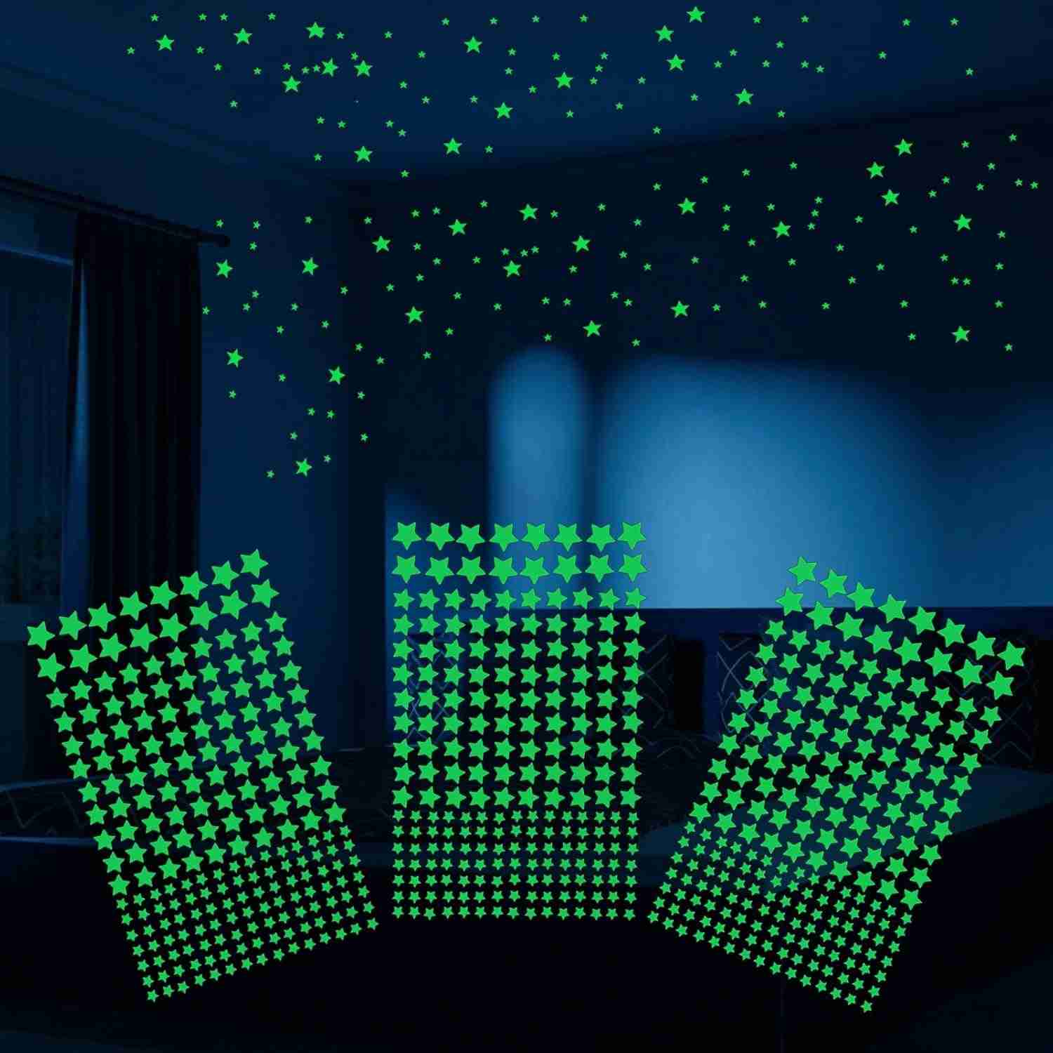 633 Adesivos de Estrelas que Brilham no Escuro - Decore seu Quarto com um Céu Estrelado Realista