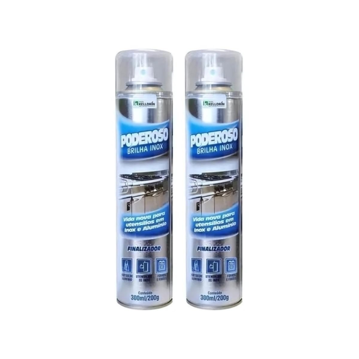 Brilha Inox Alumínio Kelldrin 300ml - Limpeza Brilhante e Duradoura