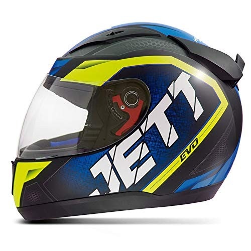 Capacete Fechado Pro Tork Jett Evo Line Azul/Amarelo Brilhante - Segurança e Estilo para Você!