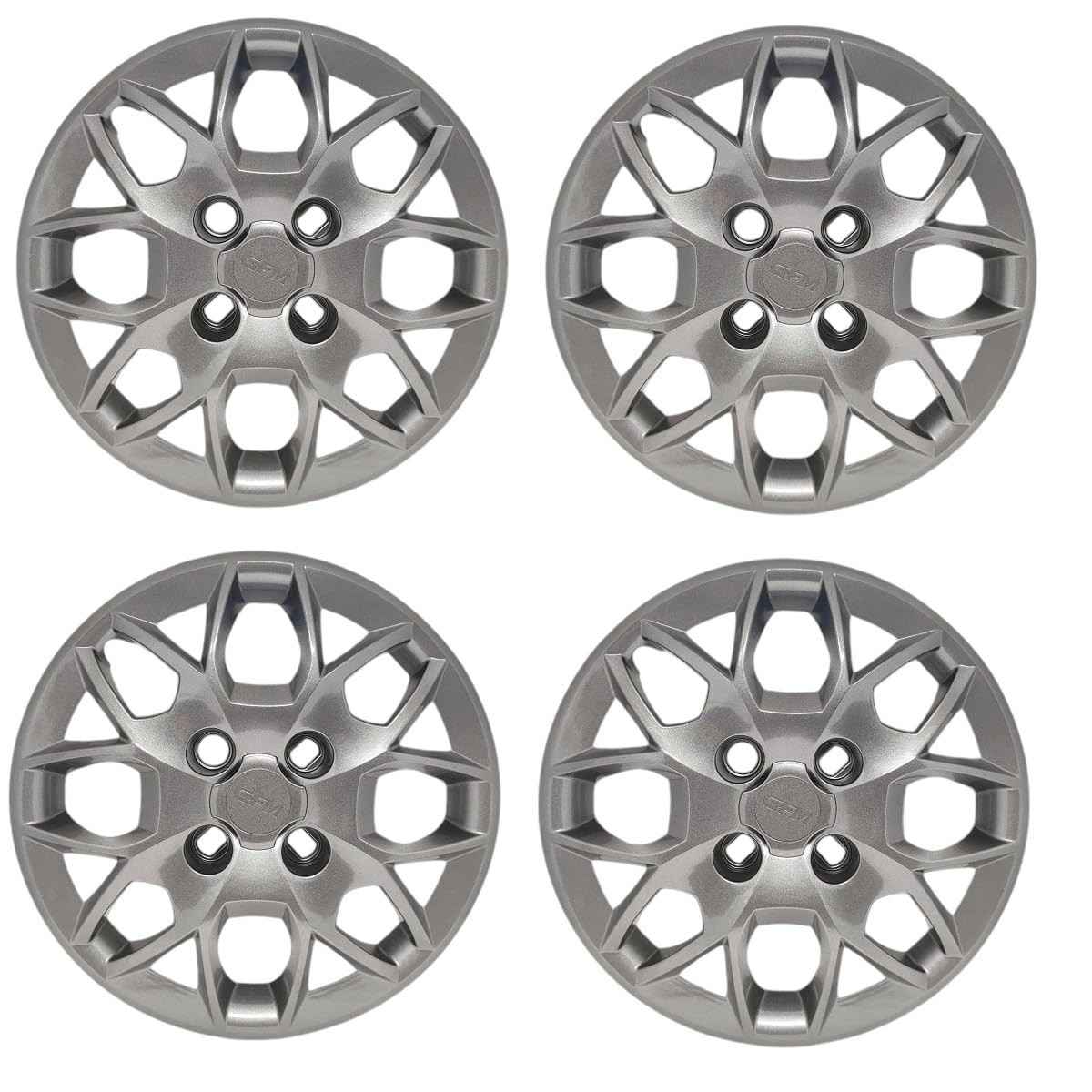 Kit 4 Calotas Grafite Brilhante Aro 14 - Ford Ka+ Hatch Sedan Plus (2015-2018)